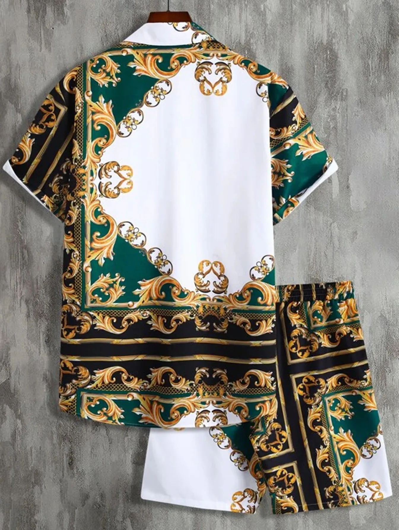 New Casual Summer 3D Printed Men's Shirt Suit Stylish High-Quality Men's Beach Shirt and Drawstring Shorts 2-piece Set