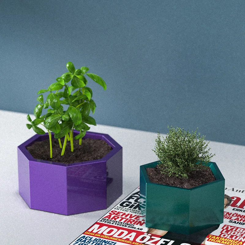 

Сделай Сам, хрусталь, шесть восьмиугольных горшечных растений с фотосиликоновой формой