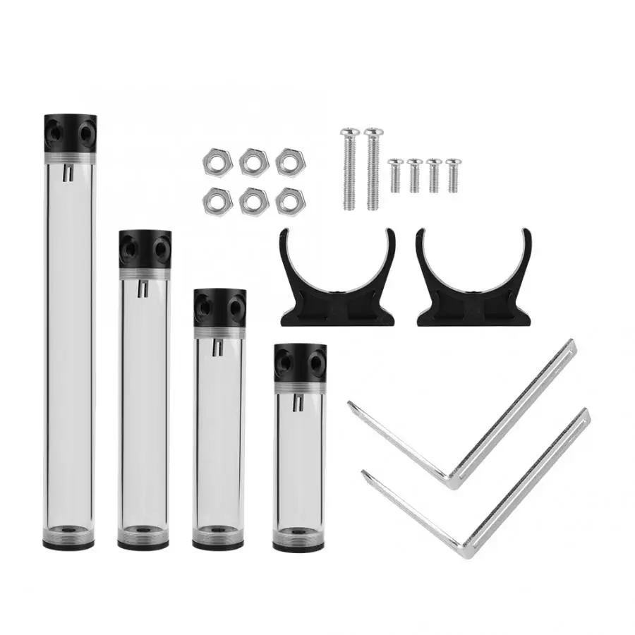 Резервуар для водяного охлаждения ПК диаметром 50 мм прозрачный цилиндрический