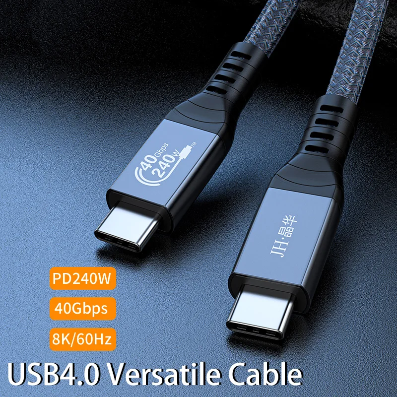 

PD 240W USB4 Cable 40Gbps 8K 60Hz Audio Video Cable USB C To C Fast Charging For Macbook Huawei Hard Disk USB4.0 Gen3 Data Cord