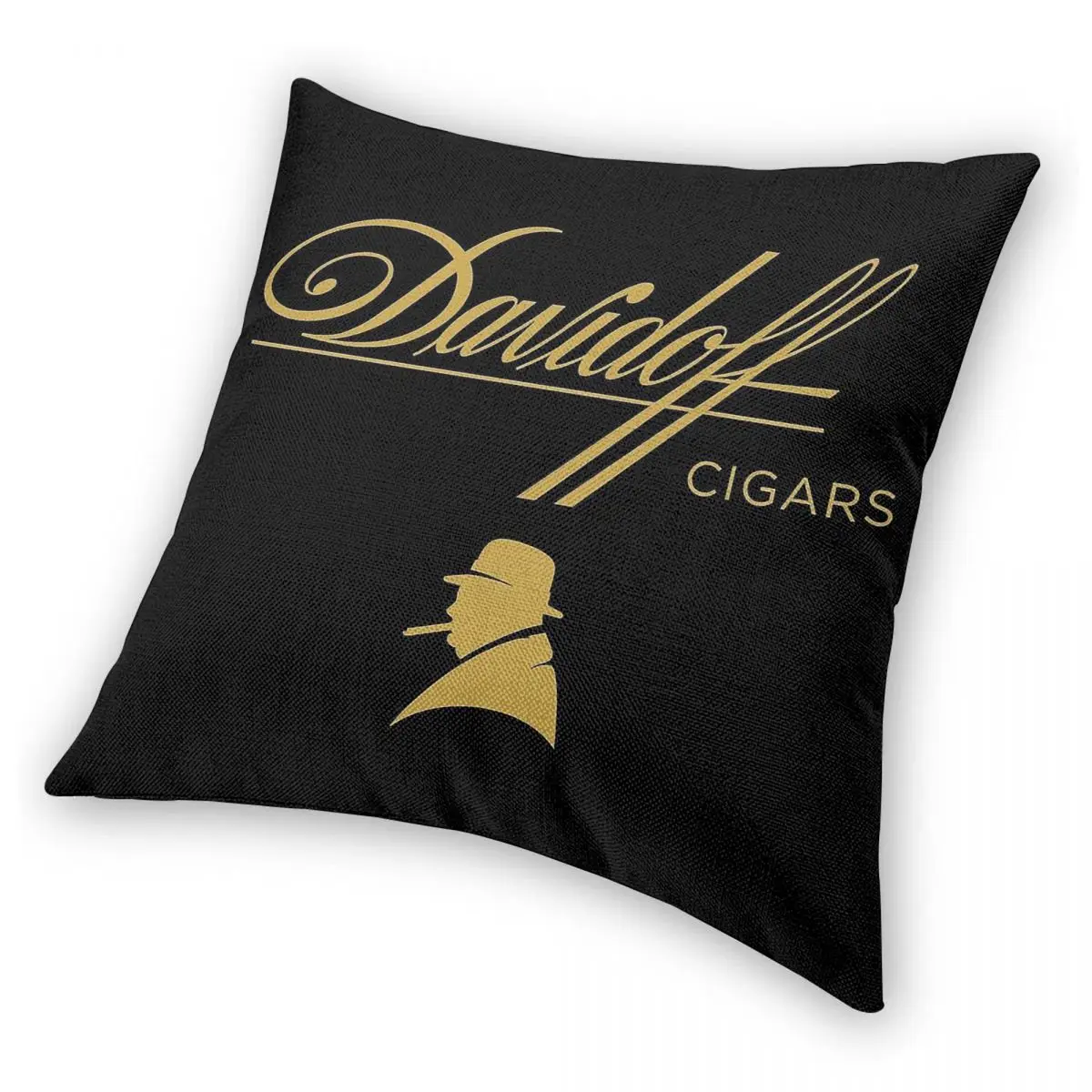 Чехол для подушки Davidoff Cigars Black из полиэстера, льна и бархата, креативный, на молнии, декоративный, для кровати (art.: 3920da1857d6d) - 3920da1857d6d