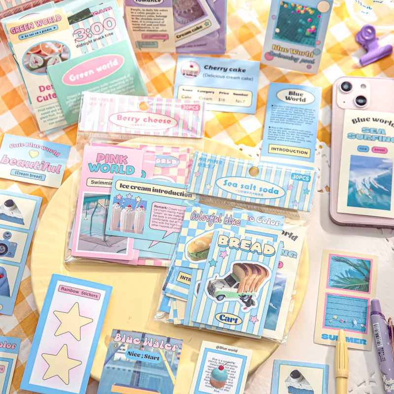 30 шт. милые наклейки для скрапбукинга