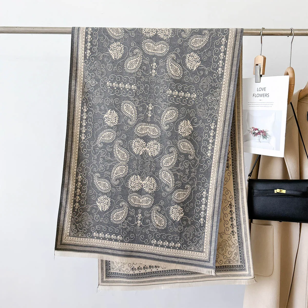 Новая зимняя шаль шарфы накидка 2024 дизайнерский кашемировый шарф женский теплый