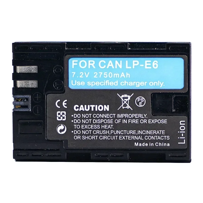 Фото Высокоемкостный аккумулятор LP-E6N 2750 мАч с двойным зарядным устройством и LED-индикатором для Canon 5D Mark II III 5DS R 6D 7D 70D 80D №4