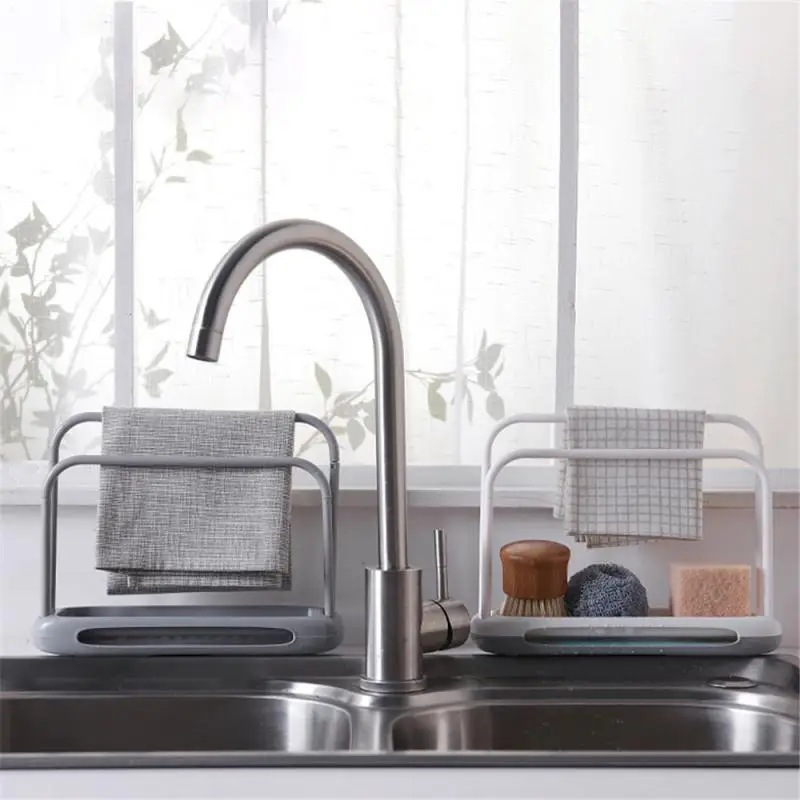 

Detachable Kitchen Towel Sponge Drain Racks Rag Dishcloth Hanging Racks Bathroom Soap Adjustable Holder Sink Desktop Organizer