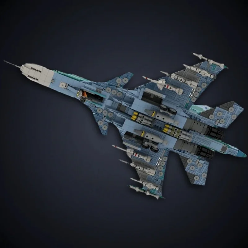 Фото 2218 деталей MOC Creator Expert Sukhoi SU-34 Fullback - Модель в масштабе 1:35, строительные блоки, подарок на Рождество, коллекция на день рождения №1
