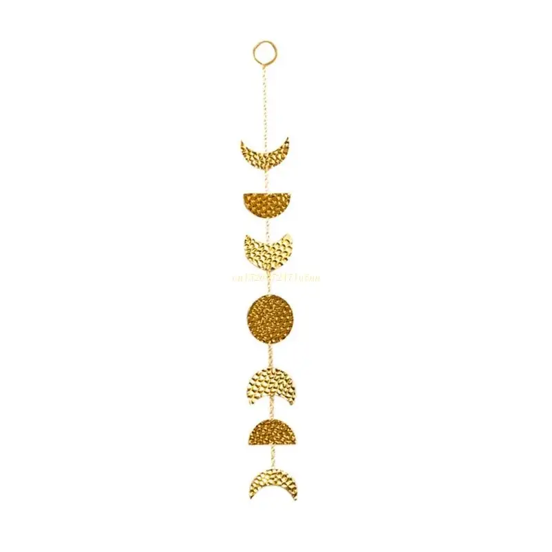 

Moon Phase Wall Hanging Pendant Metal Chain Bohemian Moon Garlands Ornaments for Dorm Nursery Bedroom Home Drop Shipping