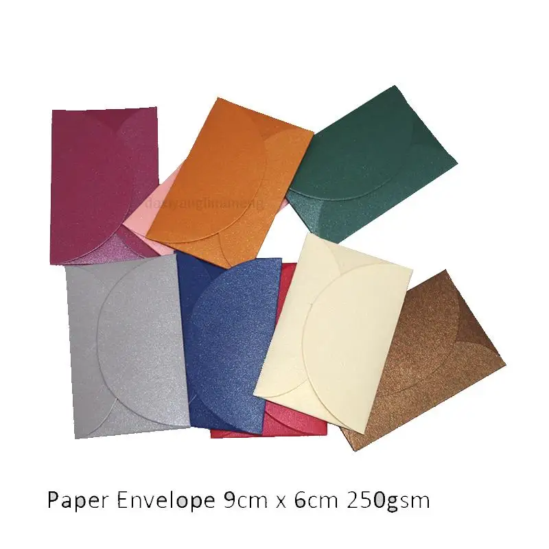 

New Postcards 100pcs In/ 9x6cm Mini Pearl Paper Envelopes For Bank Card Membership Postcard Namecard Greeting Cards Office