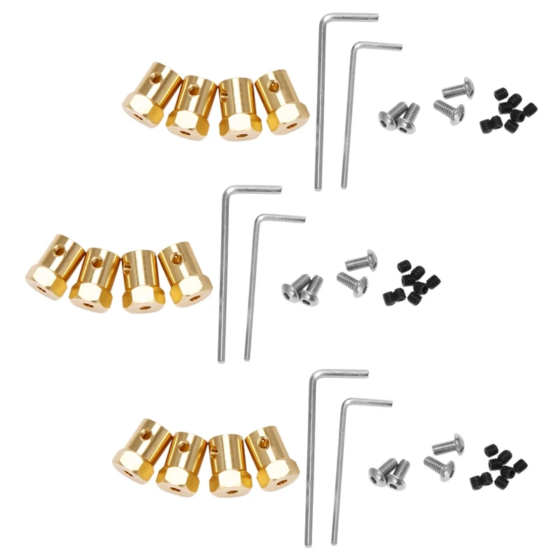 

Латунный комбайнер колеса, 12 шт., от 5 мм до 12 мм, шестигранный адаптер для WPL B14 B16 B24 B36 C14 C24 MN D90 D91, запасные части для радиоуправляемых автомоби...