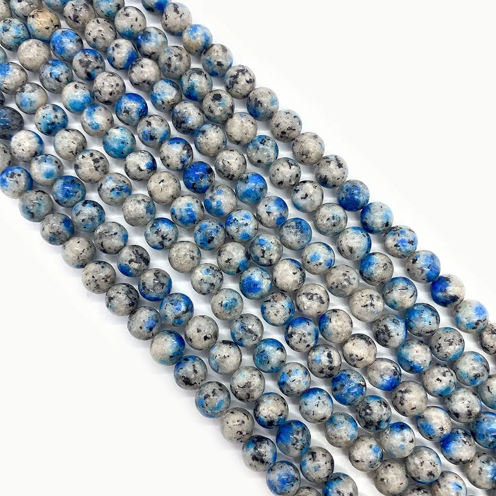 

Natural Stone Beads K2 Grey Blue Agate Blue Grain Bulk Beads for DIY Jewelry Making Bracelet Necklace Accessories 6/8/10mm