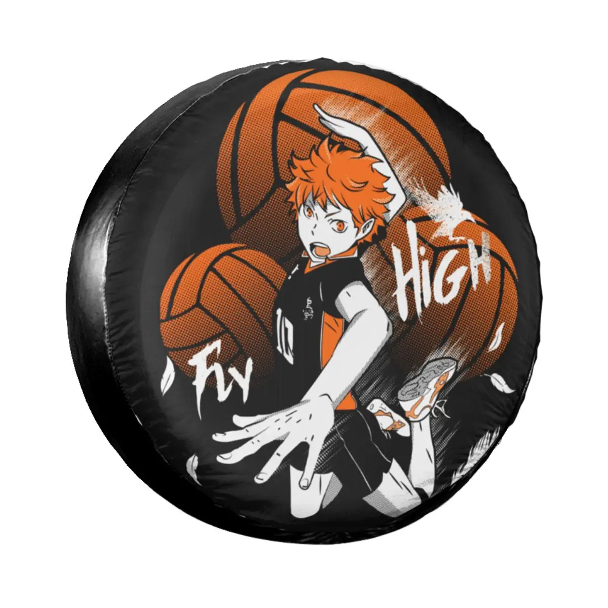 

Haikyuu Karasuno High Spare Tire Cover Case Bag Pouch Anime Bokuto Oya Volleyball Shoyo Hinata Wheel Covers for Jeep Pajero