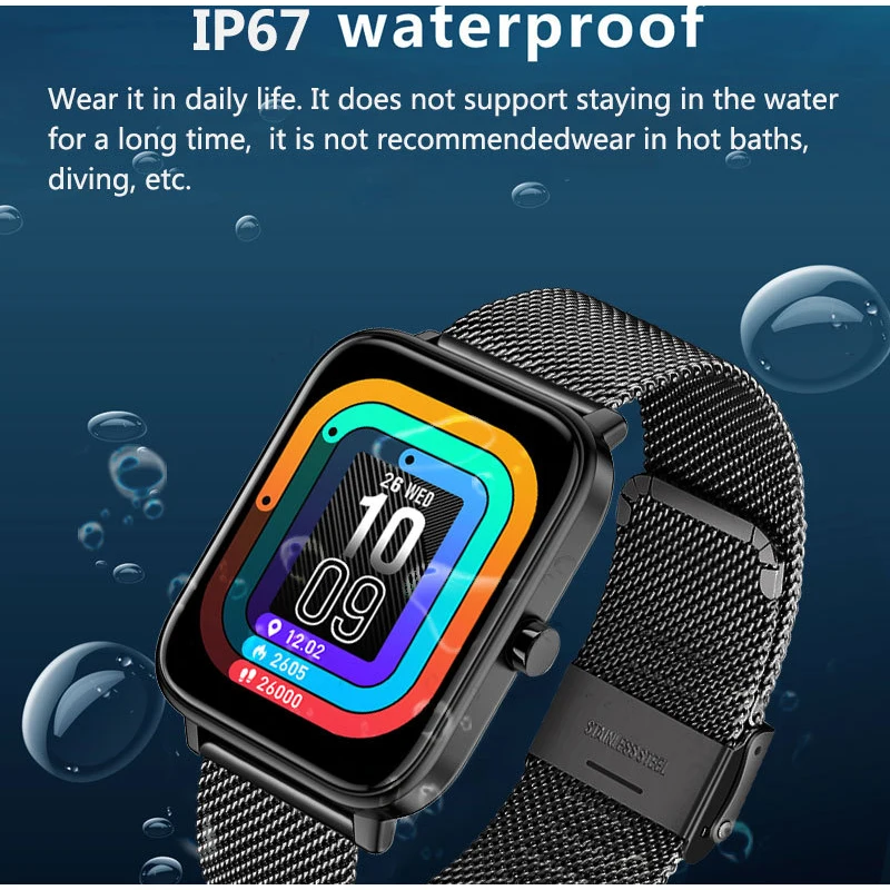 

2022 New Bluetooth Answer Call Smart Watch Men Full Touch Dial Call Fitness Tracker IP67 Waterproof Smartwatch Unisex Wristband