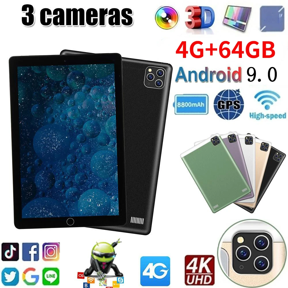 Factory Direct Sales 10.1 Inch Tablet 4G Call Android 9.0 Tablet Bluetooth Dual Card Dual Standby 4G+64GB 8-core Tablet Pc