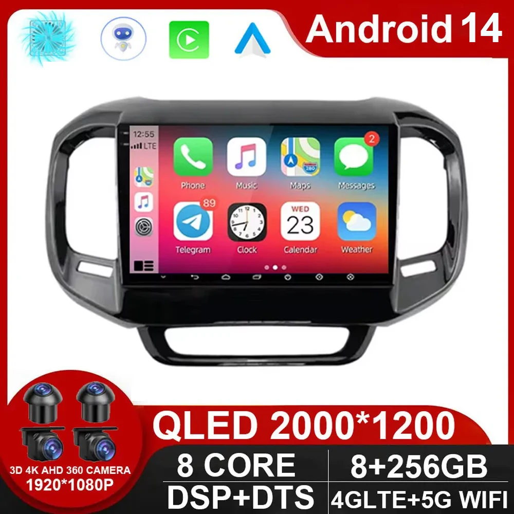 2 din Android 14 Auto Carplay автомобильный радиоприемник мультимедийный видеоплеер для FIAT