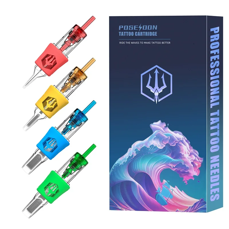 Одноразовые стерилизованные безопасные картриджи для татуировки POSEIDON 20 шт