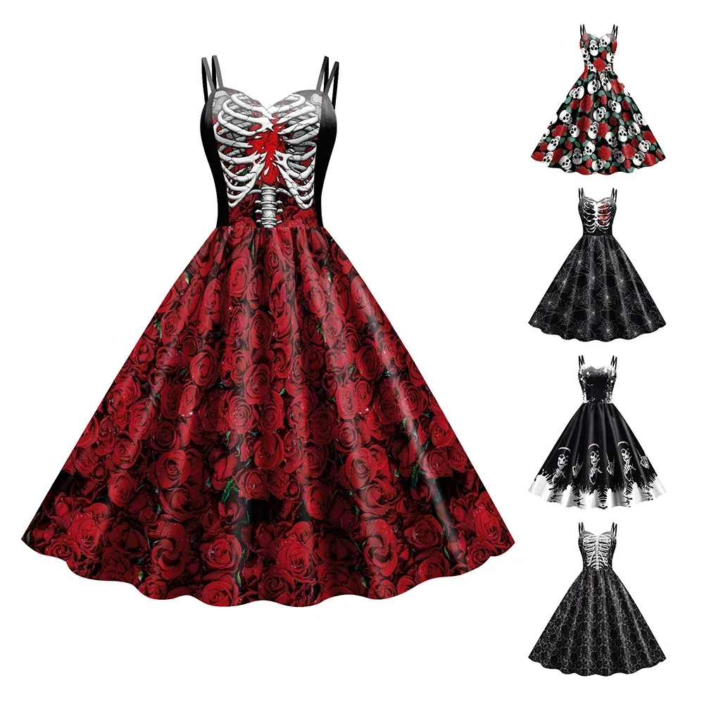 Женское платье для косплея на Хэллоуин без рукавов