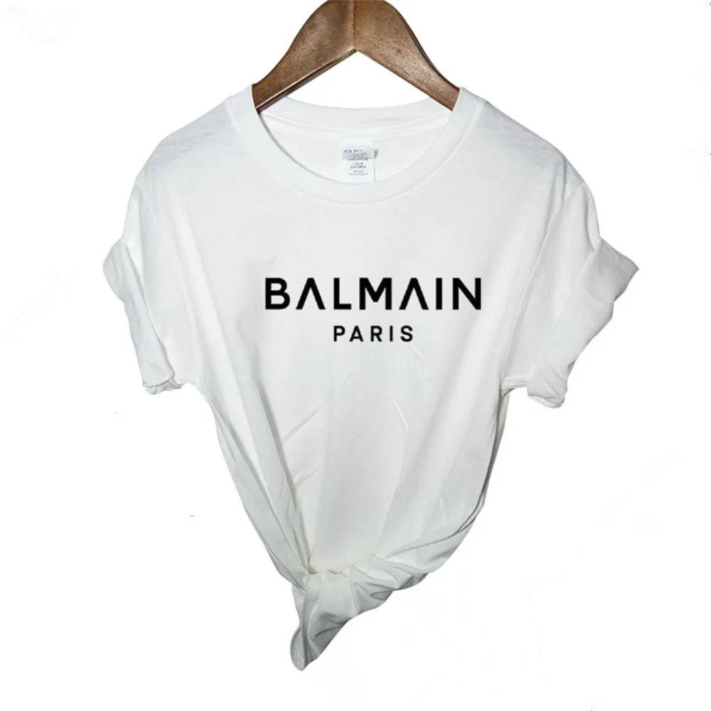 

Женский летний топ с коротким рукавом, базовая футболка из чистого хлопка с круглым вырезом и принтом от известного бренда BA, 2023