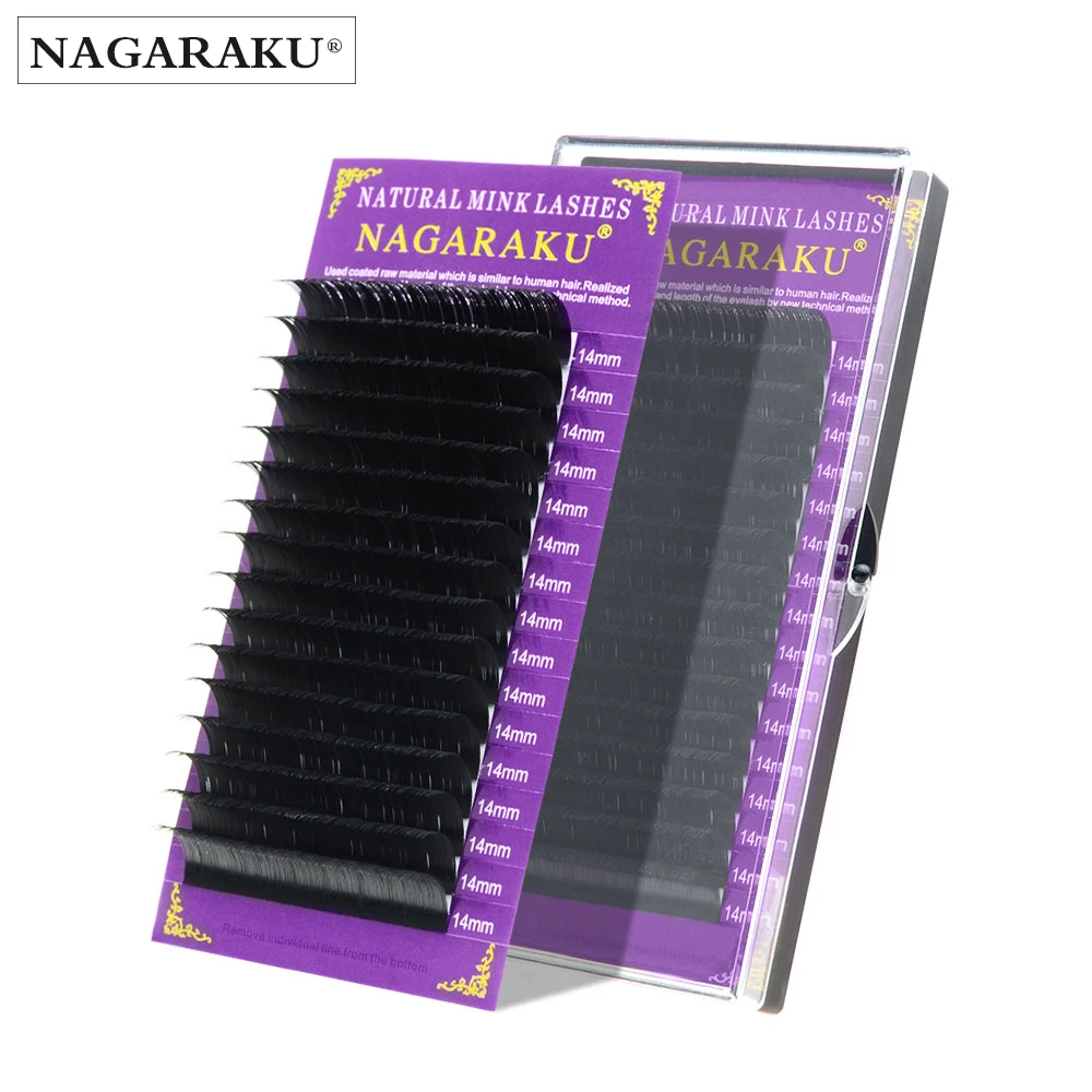 NAGARAKU Classical Eyelash Extensions Individual Makeup Mink Lashes High Quality Faux Cils Black