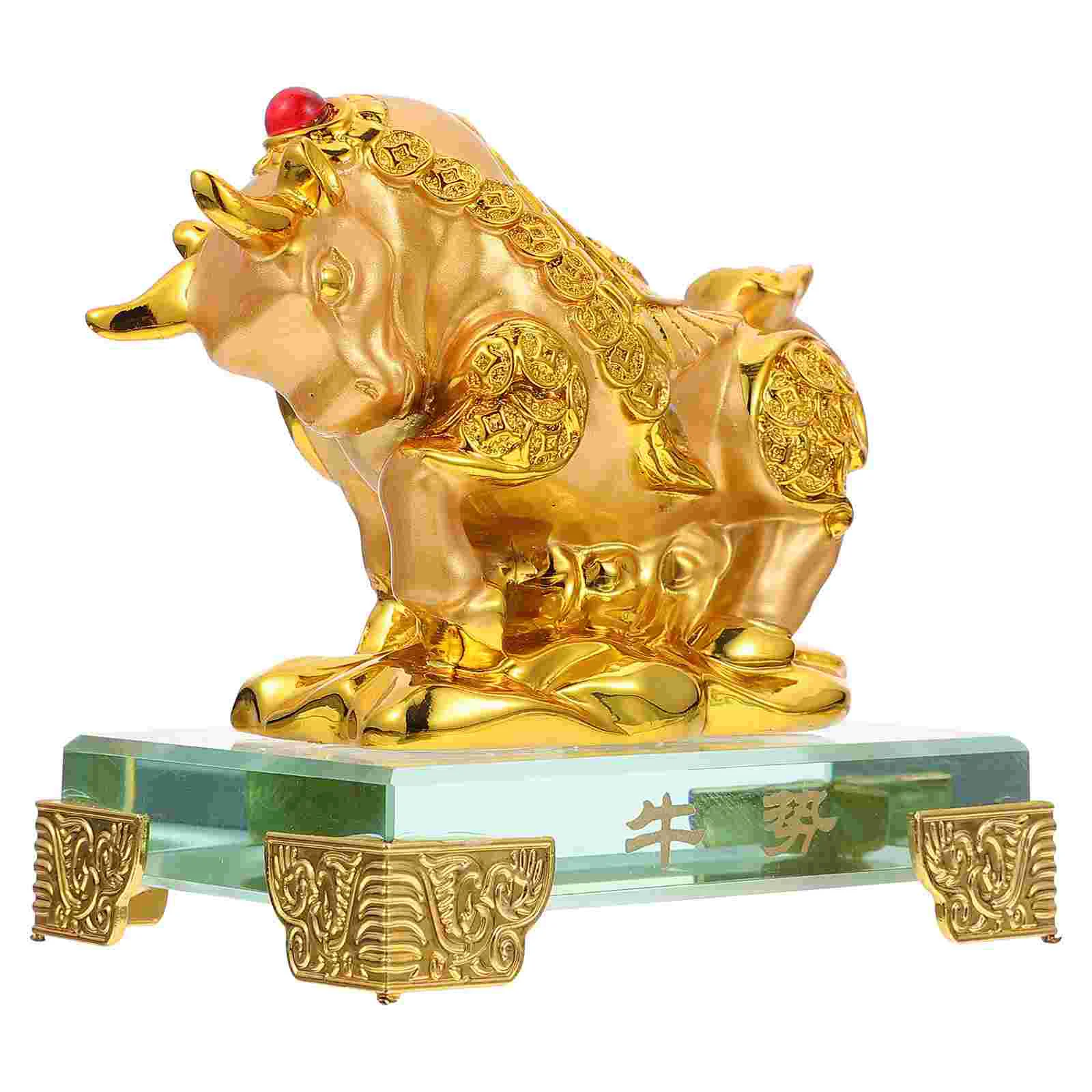 

1PC Exquisite Cattle Adornment Cattle Desktop Ornament for Study Hotel