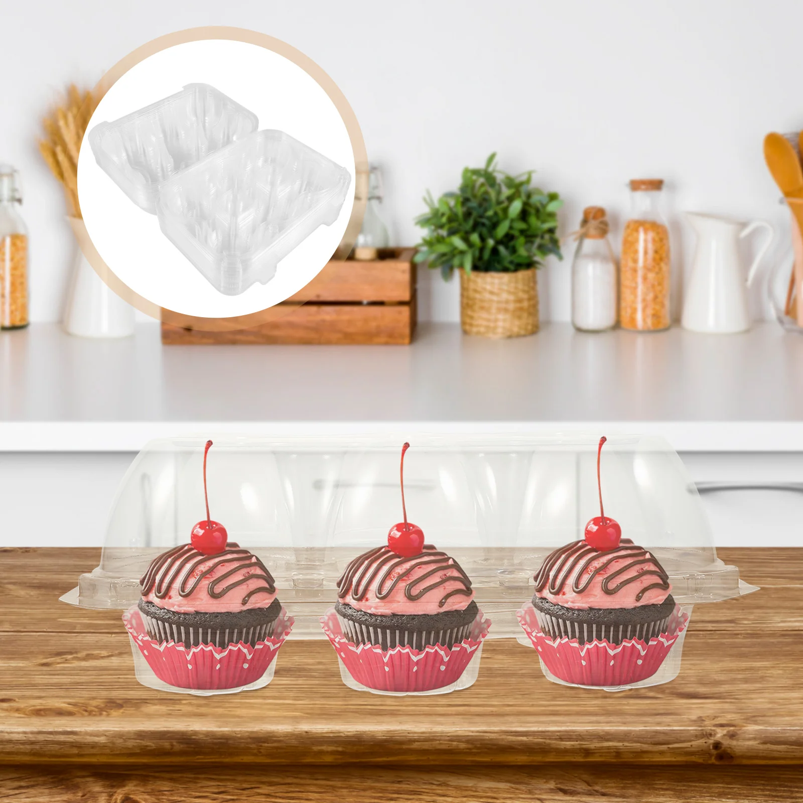 

Boxes Cupcake Box Muffin Carrier Holder Compartment Packaging Containers Gift Clear Cake Dessert Egg Bakery Holders High