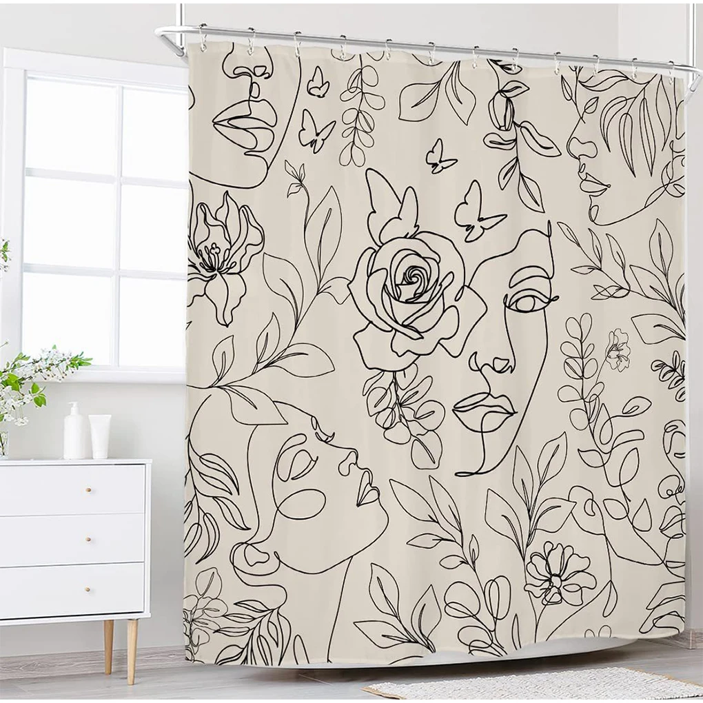 

Waterproof Fabric Shower Curtain With Strong Draping Effect Not Skin Attaching Polyester Bathroom XHHD-019 180x200cm