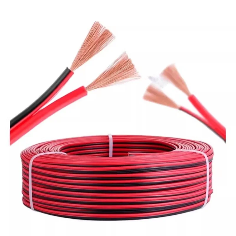 Красно-черный мягкий двойной параллельный провод из чистой меди/кабель 0 3/0 5/1/1/5/2.5