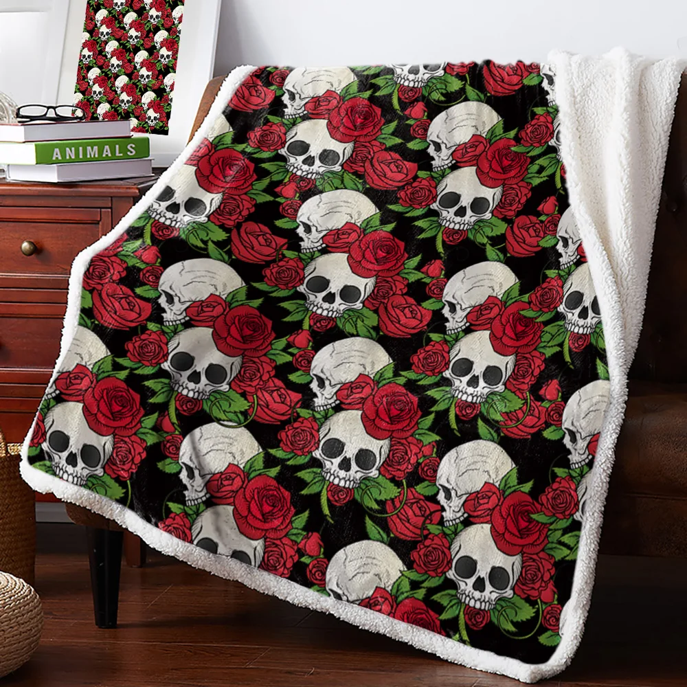 

Black Blanket Floral Fleece Blanket for Kids Girl Couch Soft Plush Sword Pirate Skull White Bedspreads Quilt Drop Ship Blankets