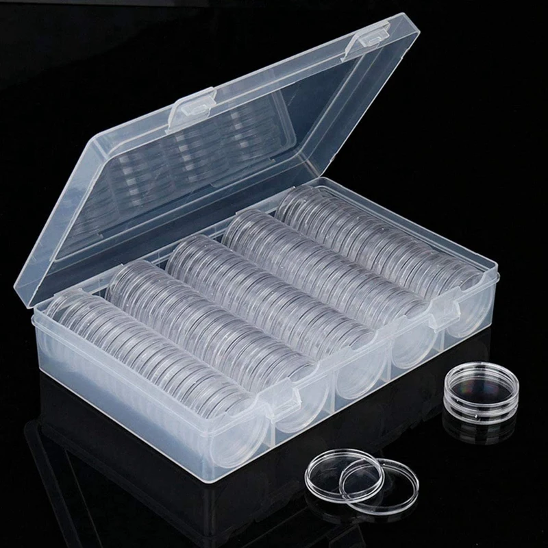 

200Pcs 30 Mm Coin Capsules Ps Round Coin Holder Case And 6 Sizes (19/20/22.25/25/27/30Mm) Protect Gasket