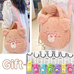 New Careing Bear Rainbow Bear Crossbody Bag Anime Peripheral Kawaii Shoulder Bag Large Capacity Hand