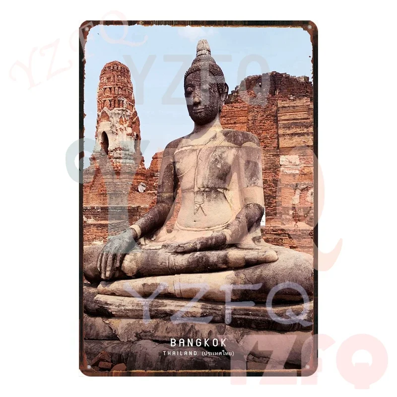 Винтажная Металлическая Вывеска Yzfq Bangkok Pattaya Таиланд Городская Табличка