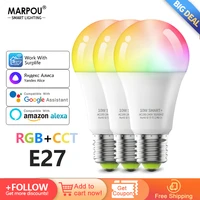 rgb smart bulb led lights dimmable wifi app remote voice control with yandex alexa google e27 ac220v lamp for decor living room