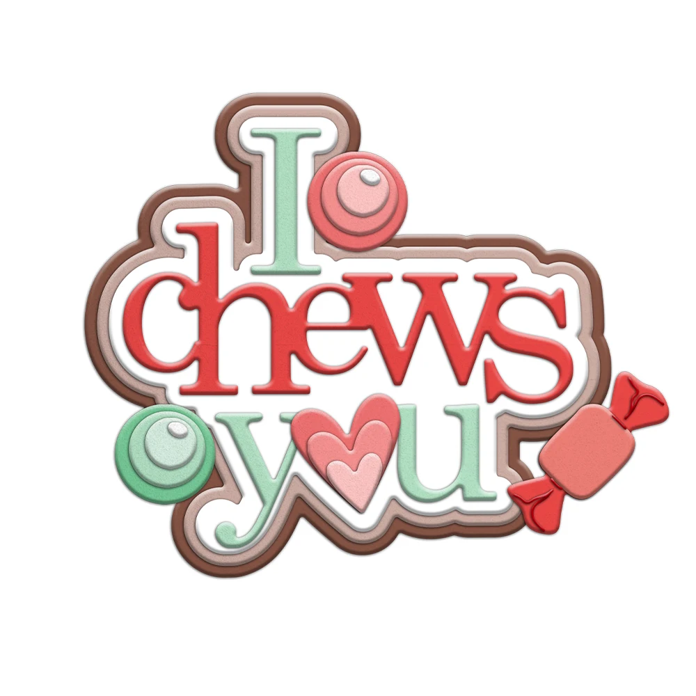 MangoCraft I Chews You Вырубные штампы Love Heart День святого Валентина DIY Товары для