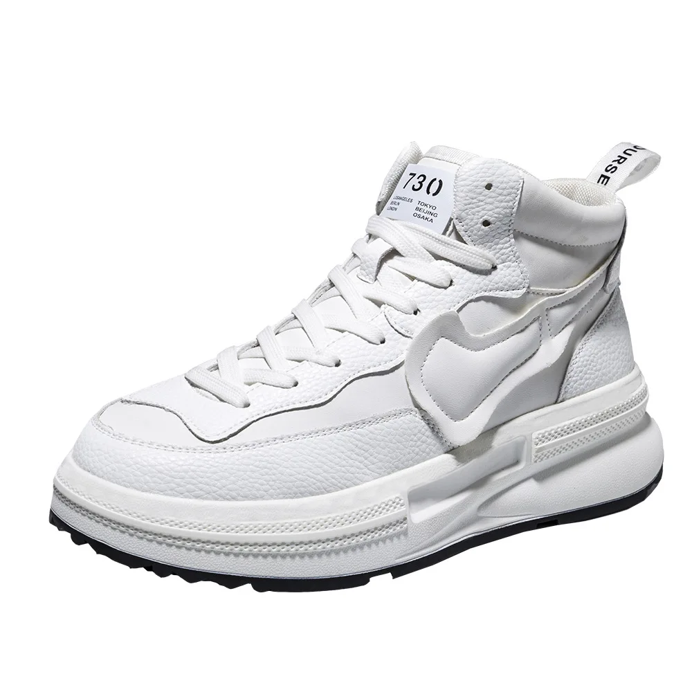 

Men's high top single cotton running casual sports shoes trendy and versatile soft sole thick sole high top cotton shoes for men