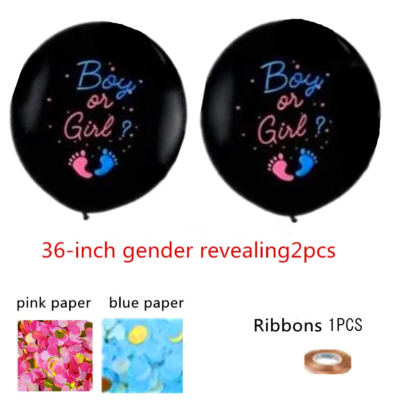 

2pcs 36 Inch Gender Reveal Balloons Decoration Set Surprise Boys Girls Gender Reveal Supplies Home Bedroom Living Room Decor