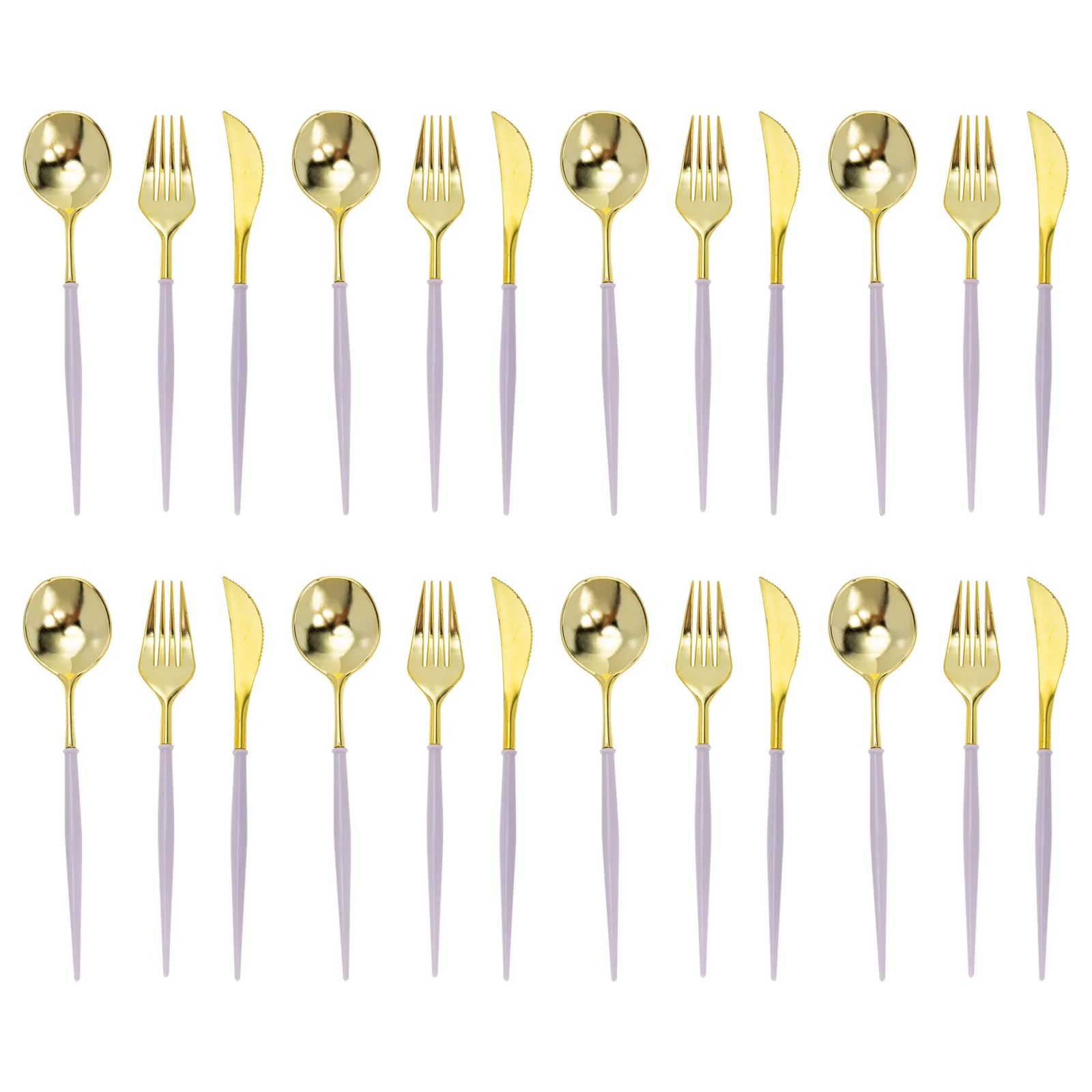 

1Set Western Food Tableware Plastic Fork Spoons Party Cutter Forks Single-use Dinnerware One-time Tableware for Banquet Party