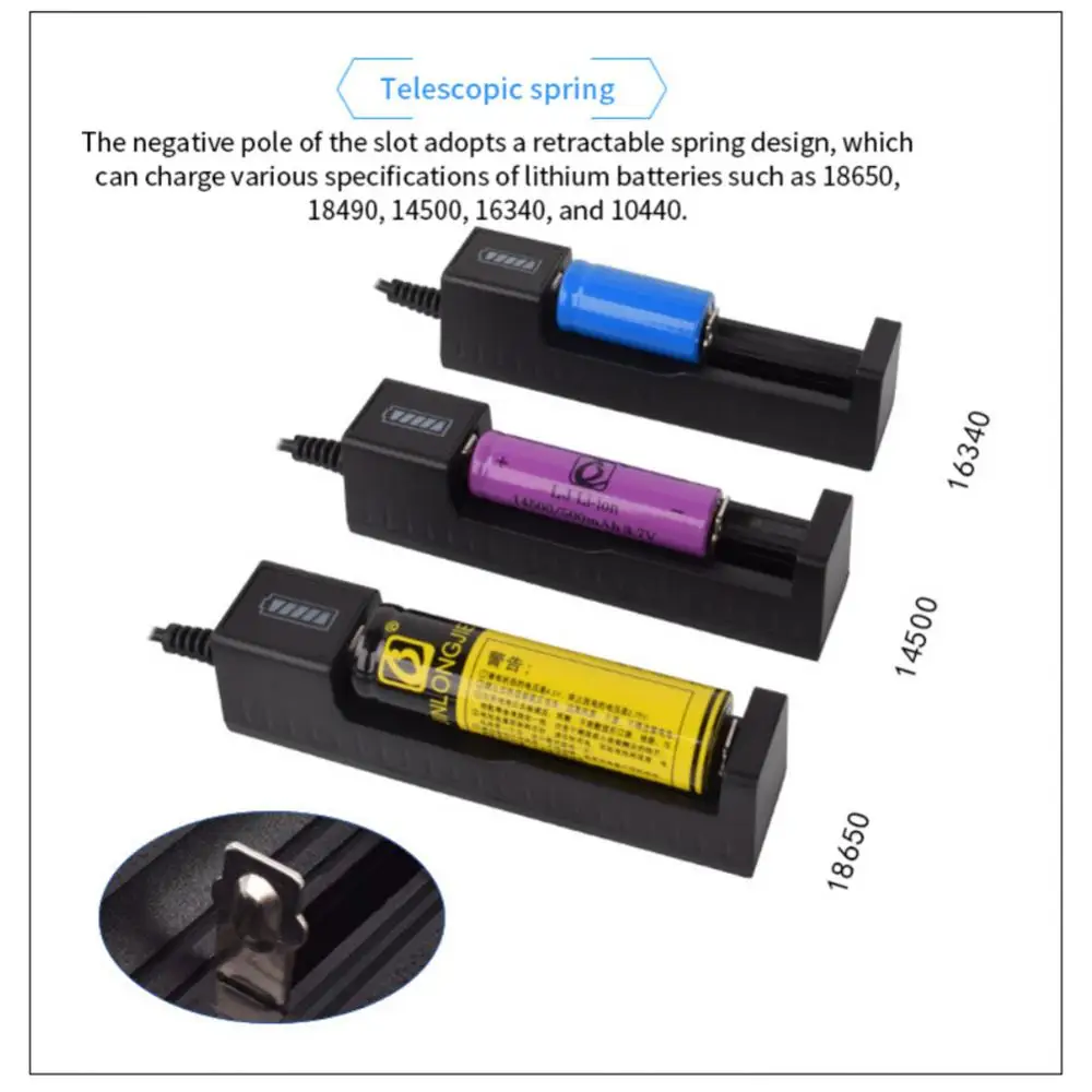 

Led Smart Battery Charger Intelligent Ic Control Portable 1 Slot Lithium Battery Charger Quick Charging Dc5v/1a Universal