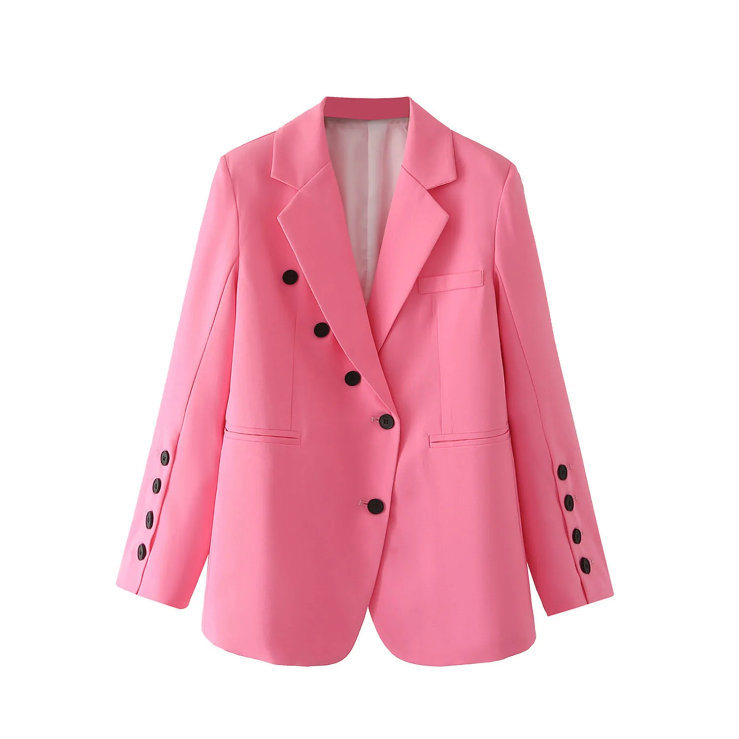 

Solid Chic Office Lady Vintage Blazers For Women Elegant Stylish Coats 2023 Women's Long Sleeve Single Breasted Slim Blazer