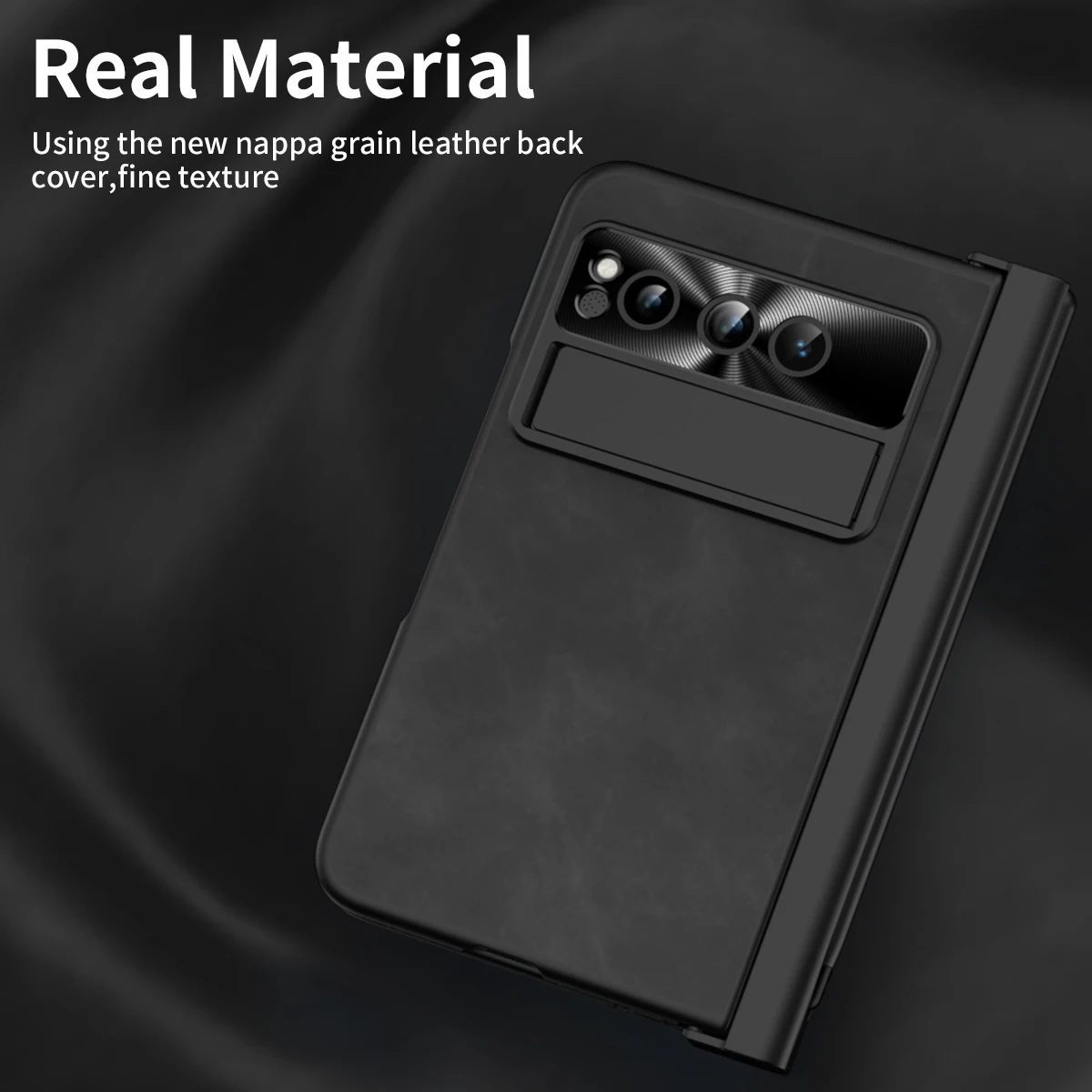 Magnetic Hinge Case For Google Pixel Fold Leather Full Protector Kickstand Cover For Pixel Fold with Pen Holder