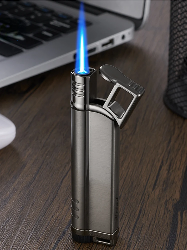 

Luxurious straight-through lighter metal windproof inflatable cigarette lighter creative personality lighter