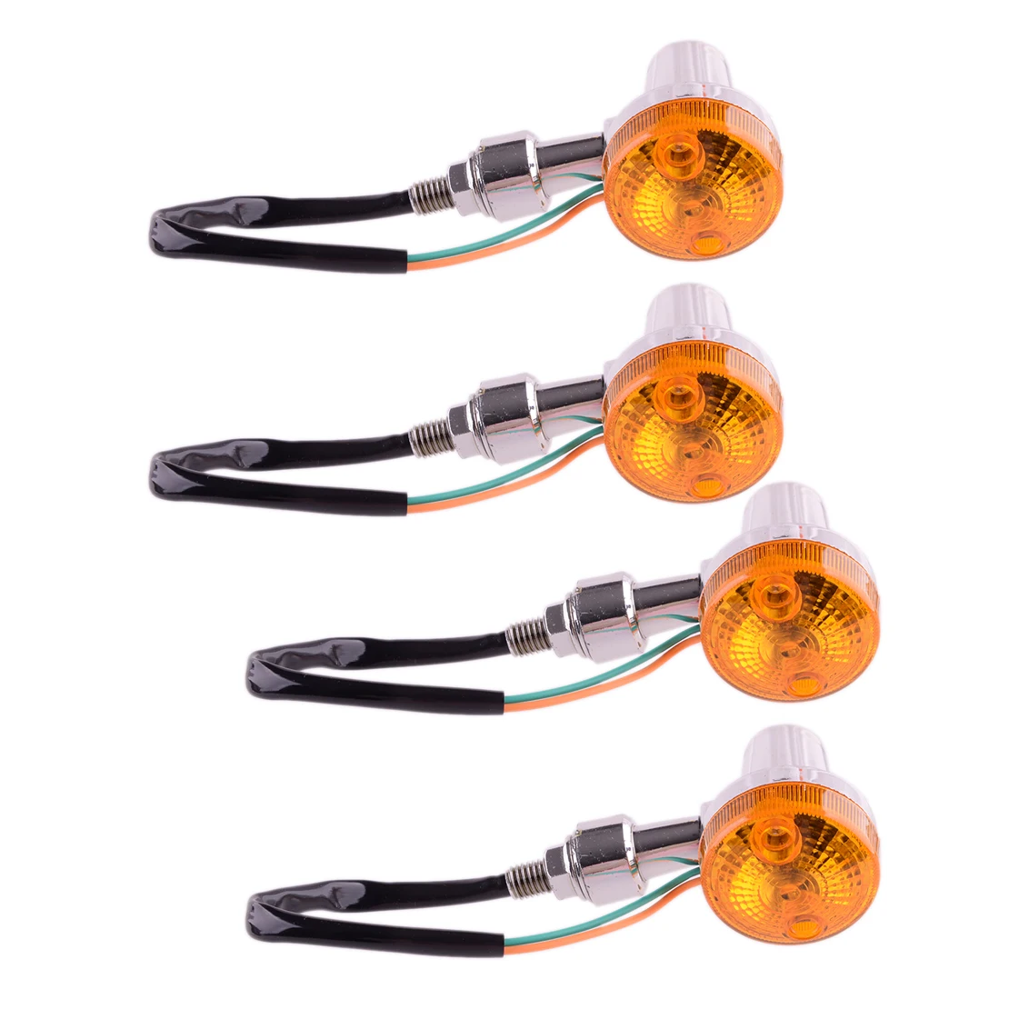 

4Pcs 10mm 2 Wires Universal Motorcycle Turn Signal Light Lamp Amber Blinker Indicator 12V Waterproof
