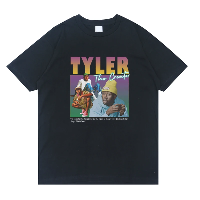 

Tyler The Creator Manga Vintage Unisex Black Tshirt Men Tshirts Casual Retro Graphic T Shirts Cotton T Shirt Man Woman Tees Tops