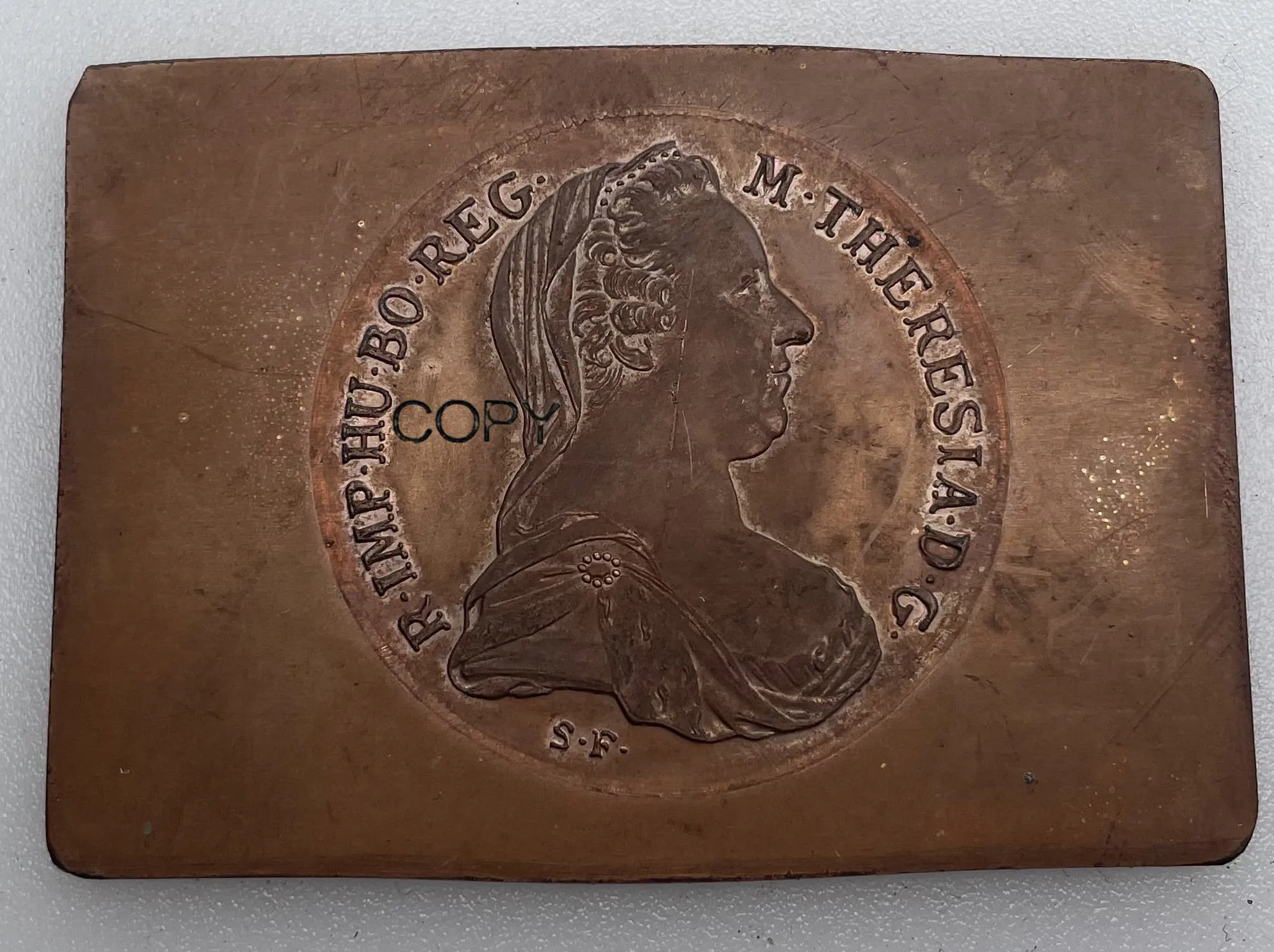 Австрия Habsburg 1780 1 thaler Square Empress Maria Theresia Error красная медная копия монет