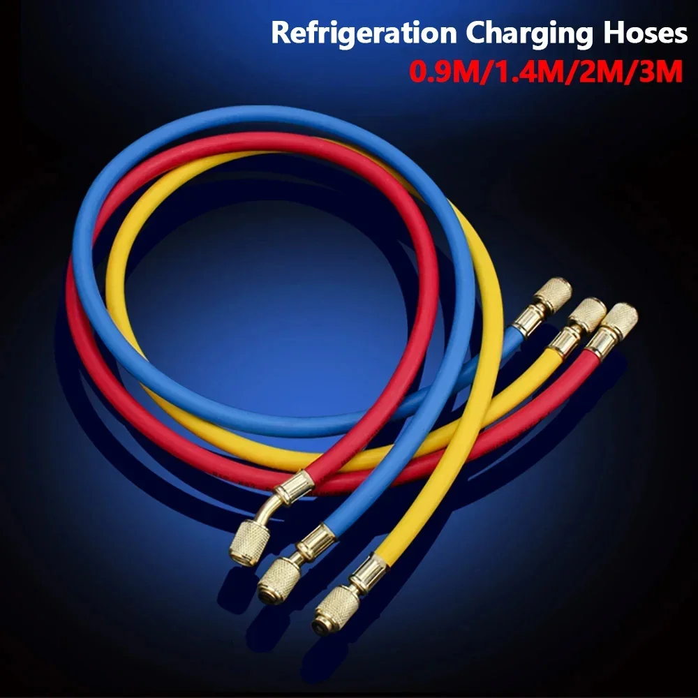 

Комплект трубок для зарядки кондиционера 0,9–3 м, фитинги для шланга с низкими потерями для R134A R12 R22, манометр коллектора кондиционера хладагента 1/4 дюйма SAE