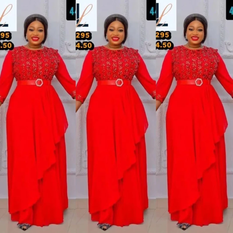 

African Dresses for Women 2022 Chiffon Long Maxi Dress Summer African Clothes Robe Africaine Femme Plus Size Clothing for Women