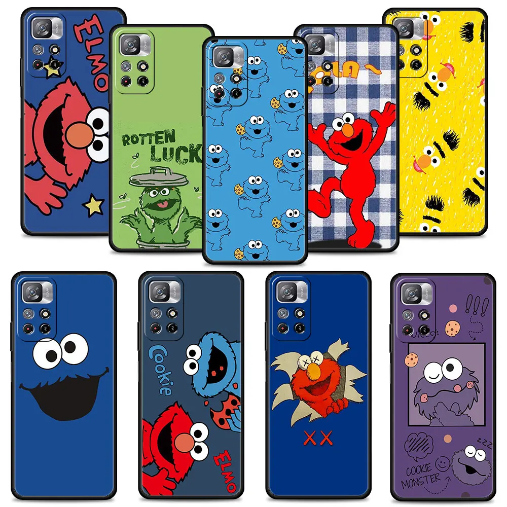 

Full Lens Protection Phone Case For Redmi Note 11 10 9 8 8T 9T 9S Pro 9C 9A 10C K40 K40S K50 Shell Sesame Street Cookie