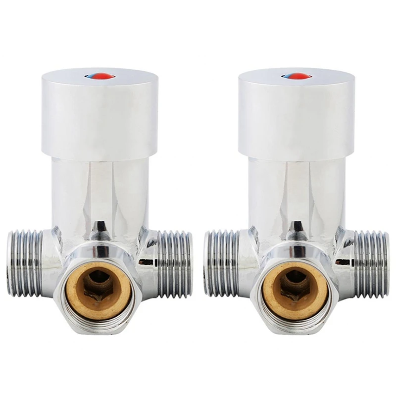 

2X G1/2 Hot Cold Water Mixing Valve Thermostatic Mixer Temperature Control For Automatic Faucet
