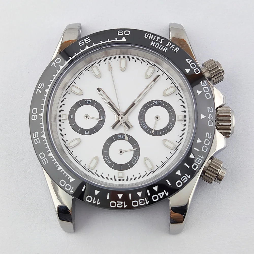 

japanese chronograph watch VK63 quartz movement 39MM stainless steel caseluminous panda dial watch accessories parts