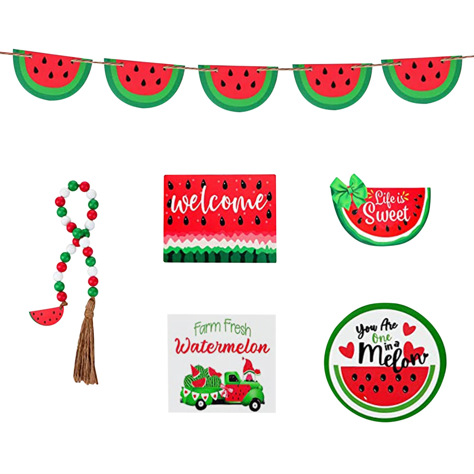 

Watermelon Tiered Tray Decor Watermelon Wooden Kitchen Signs Watermelon Theme Mini Wooden Signs For Home Kitchen