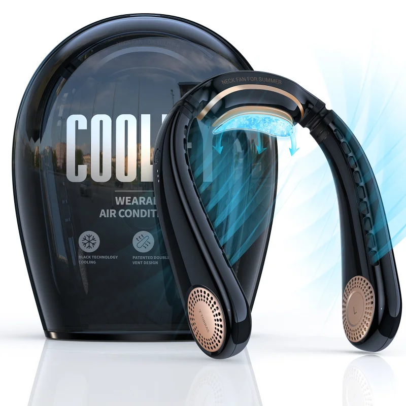 

2023 Hot Sale Coolify Hand Free Wearable Portable Neck Fans 4000 MAh Battery 360 Electronic Cooler Air Conditioner