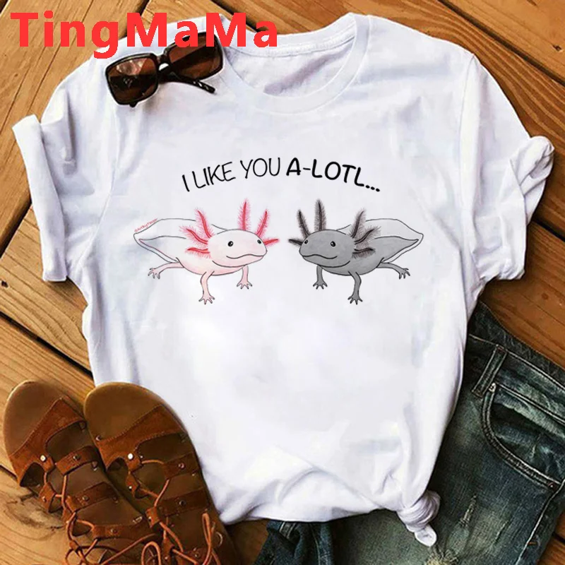 

Gamesolotl Gamer Axolotl t shirt female couple clothes aesthetic harajuku kawaii casual white t shirt tshirt tumblr